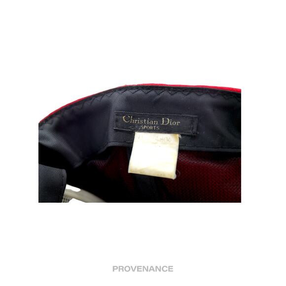🔴 Christian Dior CD Sports Snap Back Cap - Red Black Wool - Picture 8 of 8